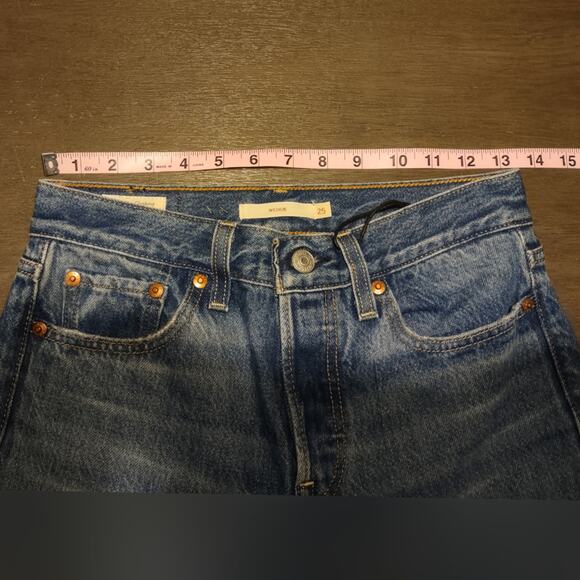 Levi's Premium Wedgie Icon Fit High Waist Jeans In Athens Shut It Size 25 - Picture 5 of 16